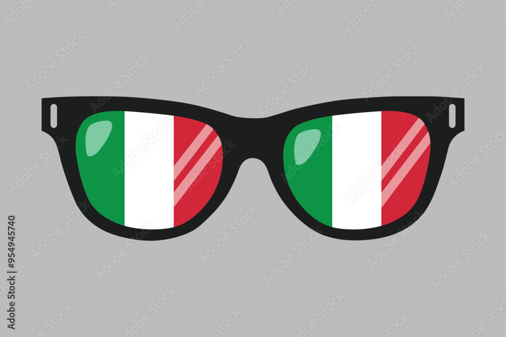 Sunglasses with Italy flag, National Italy flag, Italian flag, Vector Illustration
Sunglasses with Italy flag, National Italy flag, Italian flag, Vector Illustration
