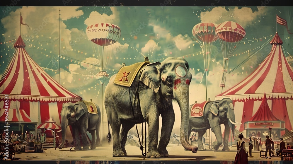 Fototapeta premium Circus poster wallpaper