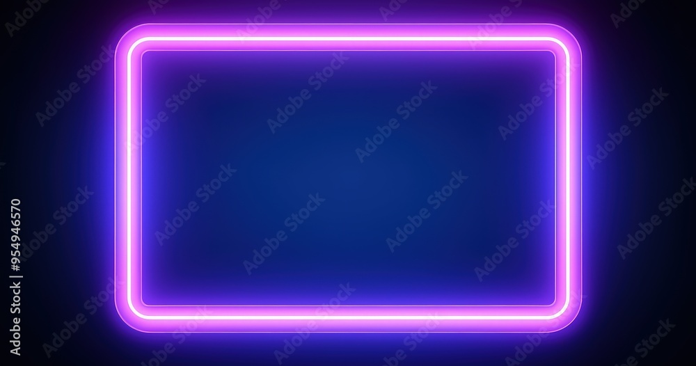 A glowing neon frame with a gradient background, ideal for showcasing text or images.