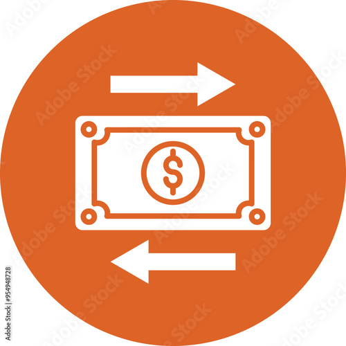 Money Transfer glyph circle icon