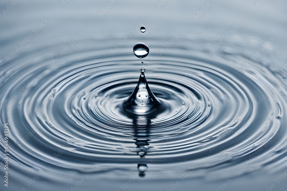 A water splash creating a circular ripple effect captured in vivid detail against a serene background, Ai Generated A water splash creating a circular ripple effect captured in vivid detail against a serene background, Ai Generated