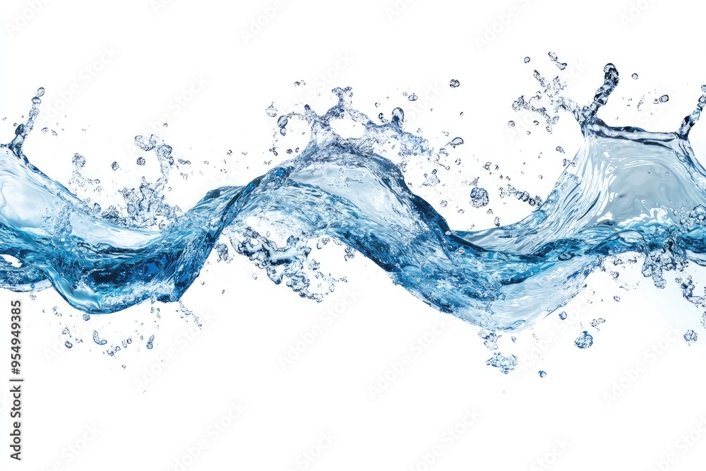 Twisted water splash isolated on white background , ai