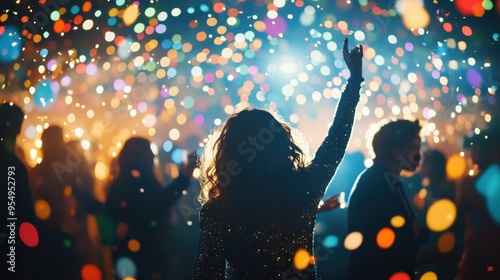 Celebration and Revelry Under Sparkling Lights photo