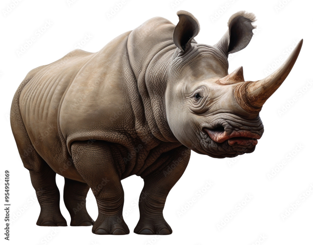 Fototapeta premium PNG Smiling rhino wildlife animal mammal.