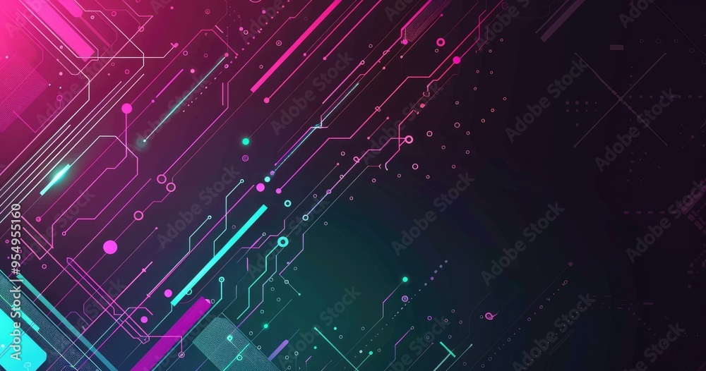 Obraz premium A vibrant abstract background featuring dynamic lines and shapes, ideal for technology-themed designs.