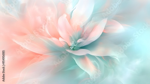 Flower soft pastel, blurry, watercolor, iridescent, holographic, hologram, hologena, flowers, pink and green, iridescence, vintage, glitch art, very soft, abstract, background