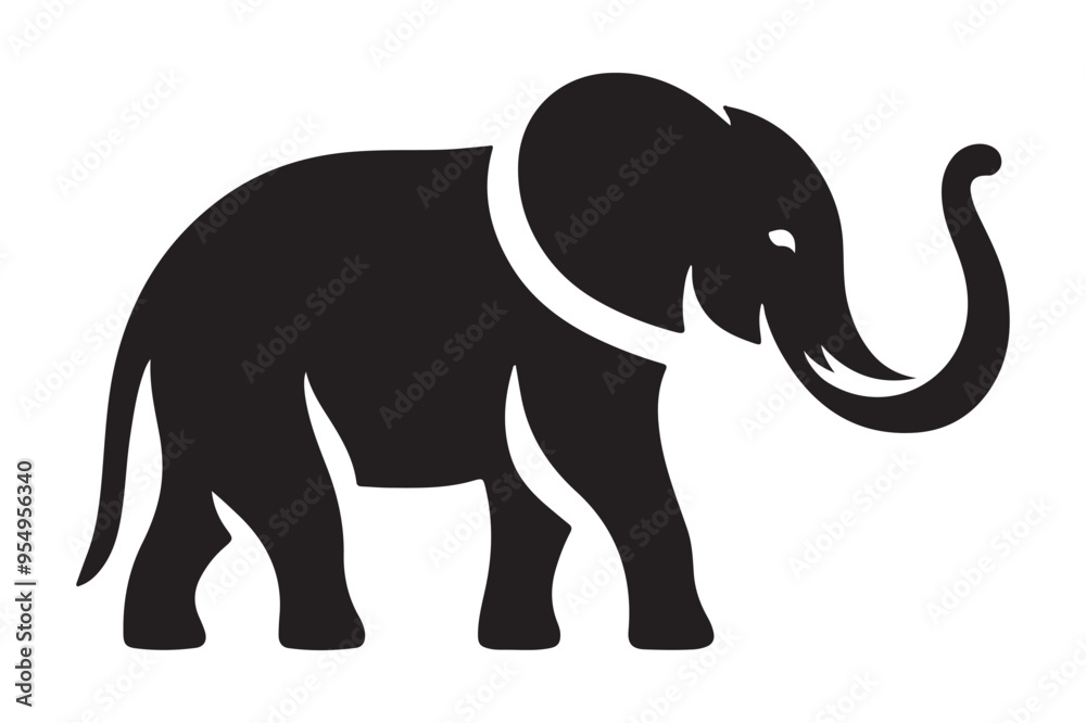 Black Elephant Silhouette Vector Graphic Black Elephant Silhouette Vector Graphic