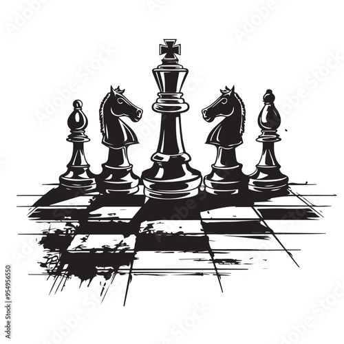 Chess Vector Images. Chess Tournament Vector  isolated on white background.