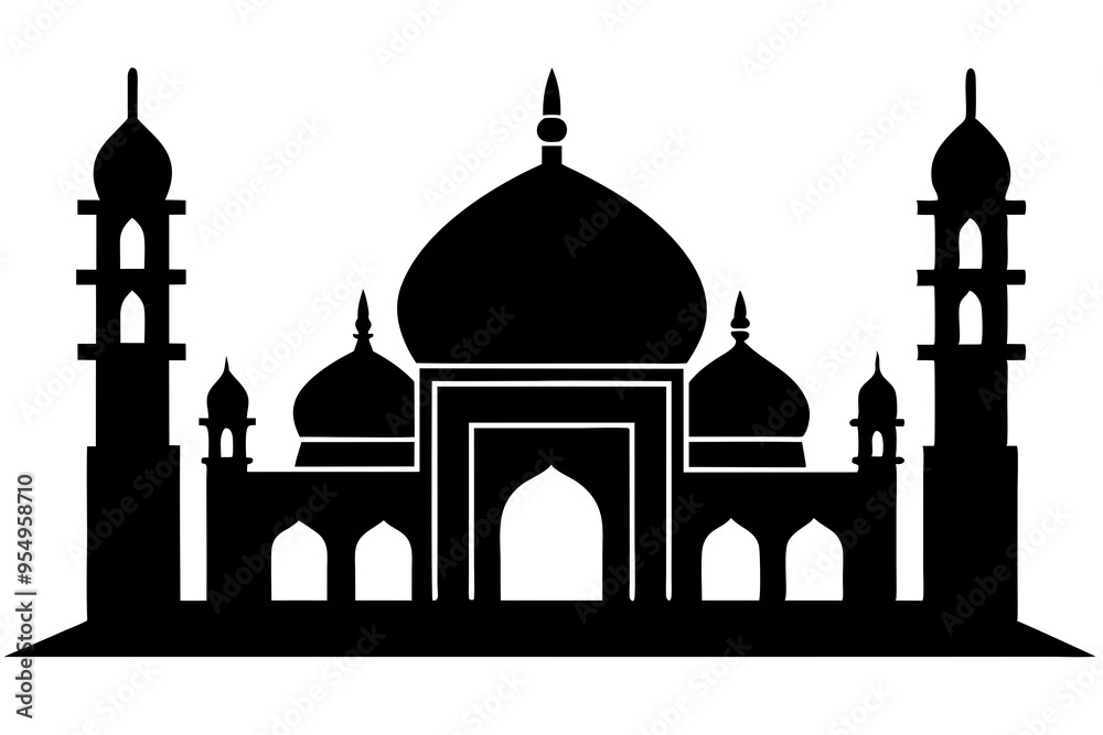 isolated black silhouette of a mosques collection, black silhouette mosque vector illustration isolated black silhouette of a mosques collection, black silhouette mosque vector illustration