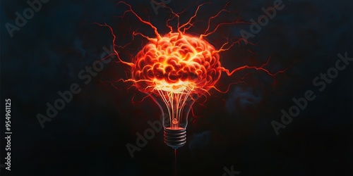 A striking image of a light bulb glowing with electric energy, symbolizing innovative ideas and creativity.