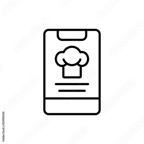 Cooking app outline icons, minimalist vector illustration ,simple transparent graphic element .Isolated on white background