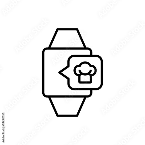 Cooking app outline icons, minimalist vector illustration ,simple transparent graphic element .Isolated on white background