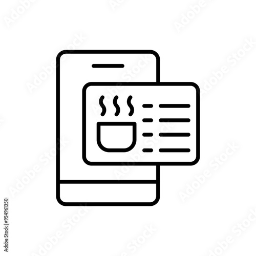 Cooking app outline icons, minimalist vector illustration ,simple transparent graphic element .Isolated on white background