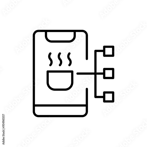 Cooking app outline icons, minimalist vector illustration ,simple transparent graphic element .Isolated on white background