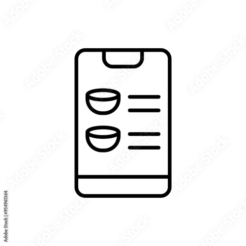 Cooking app outline icons, minimalist vector illustration ,simple transparent graphic element .Isolated on white background