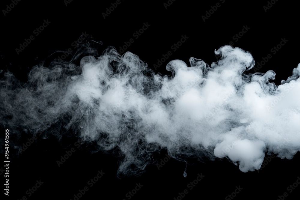 Collection of close-up shots of abstract white steam or smoke. White cloudiness from moisture spray Isolated on a black background, ai Collection of close-up shots of abstract white steam or smoke. White cloudiness from moisture spray Isolated on a black background, ai
