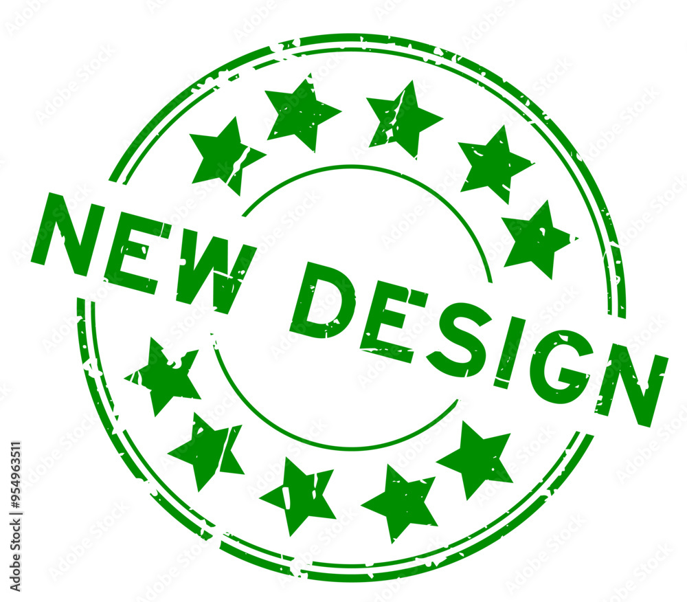 Grunge green new design word round rubber seal stamp on white background Grunge green new design word round rubber seal stamp on white background
