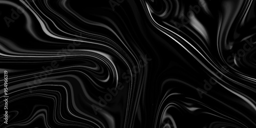 Abstract dark black liquid marble surfaces background design. ink backdrop with wavy pattern. modern background design with luxury cloth or liquid wave or wavy folds of grunge silk texture. 