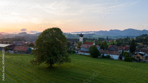 Sunrise in Oberreute im Allgäu in the German Alps