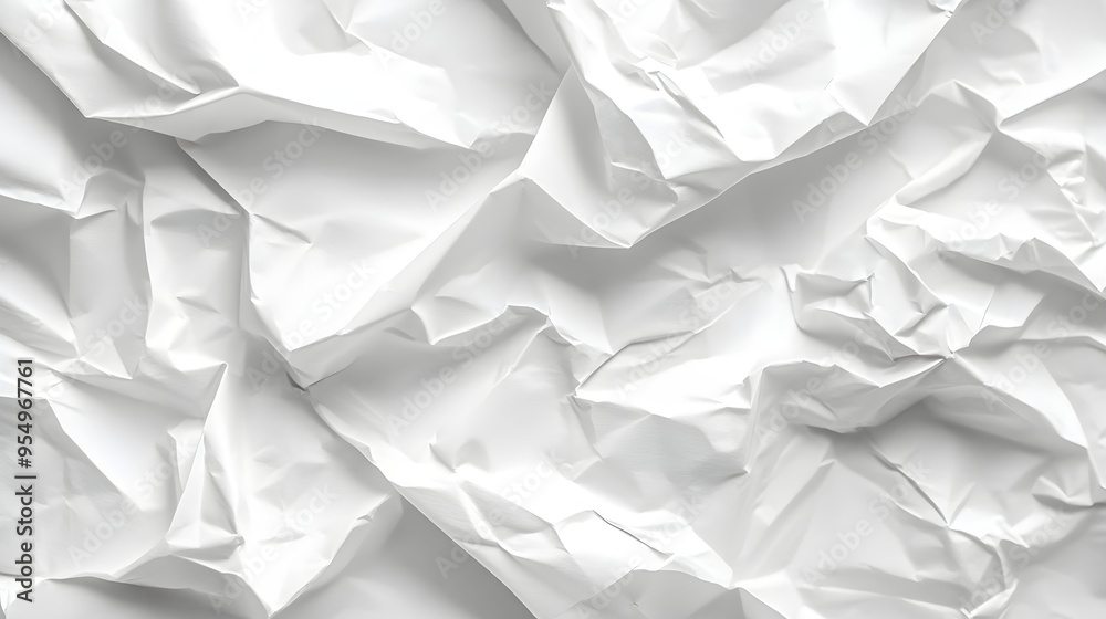 Fototapeta premium Abstract White Crumpled Paper Texture Background