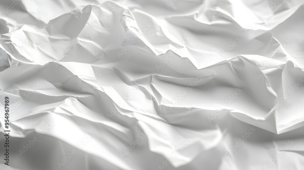 Abstract White Crumpled Paper Texture Background Abstract White Crumpled Paper Texture Background