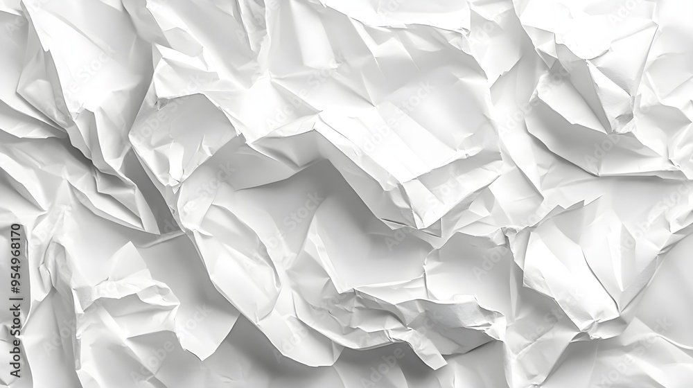 Abstract White Crumpled Paper Texture Background Abstract White Crumpled Paper Texture Background