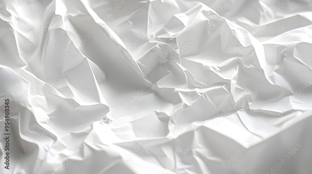 Abstract White Crumpled Paper Texture Background Abstract White Crumpled Paper Texture Background