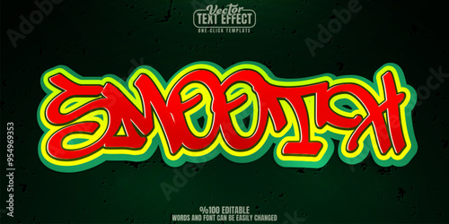 Graffiti editable text effect, customizable street and urban 3d font style