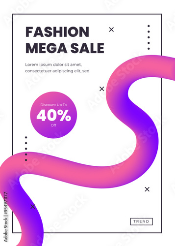 Gradient Fashion Sale A4 Poster Template with Abstract Fluid Background and Vibrant Colors 7