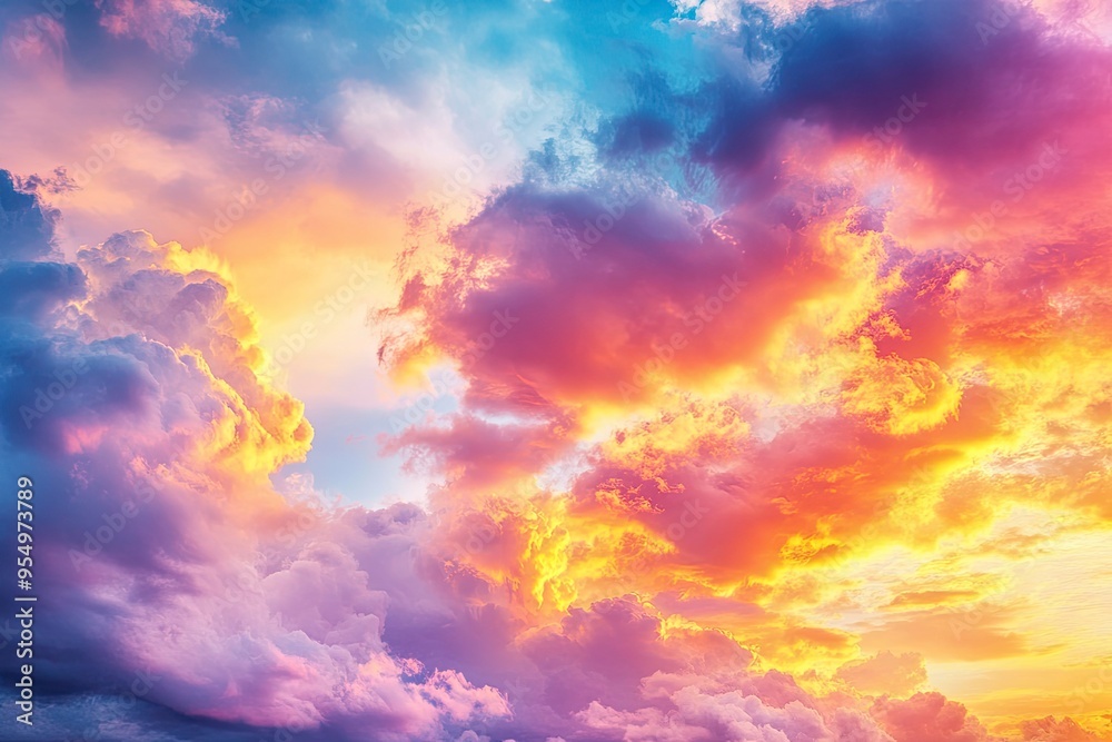 colorful clouds and sky,Dusk, Sunset Sky Clouds in the Evening with colorful Orange, Yellow, Pink and red sunlight and Dramatic storm clouds on Twilight sky, Landscape horizon , ai colorful clouds and sky,Dusk, Sunset Sky Clouds in the Evening with colorful Orange, Yellow, Pink and red sunlight and Dramatic storm clouds on Twilight sky, Landscape horizon , ai