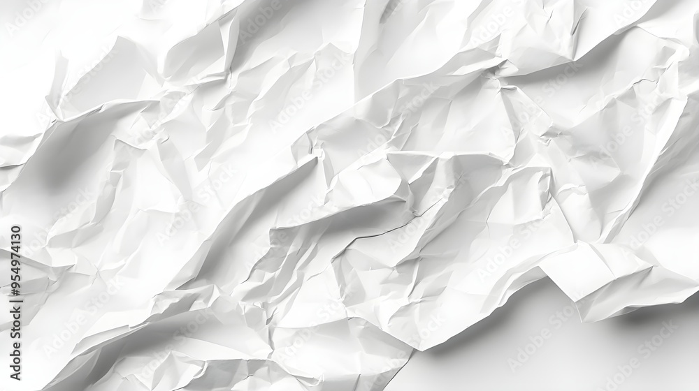 Fototapeta premium Crumpled White Paper Texture Background