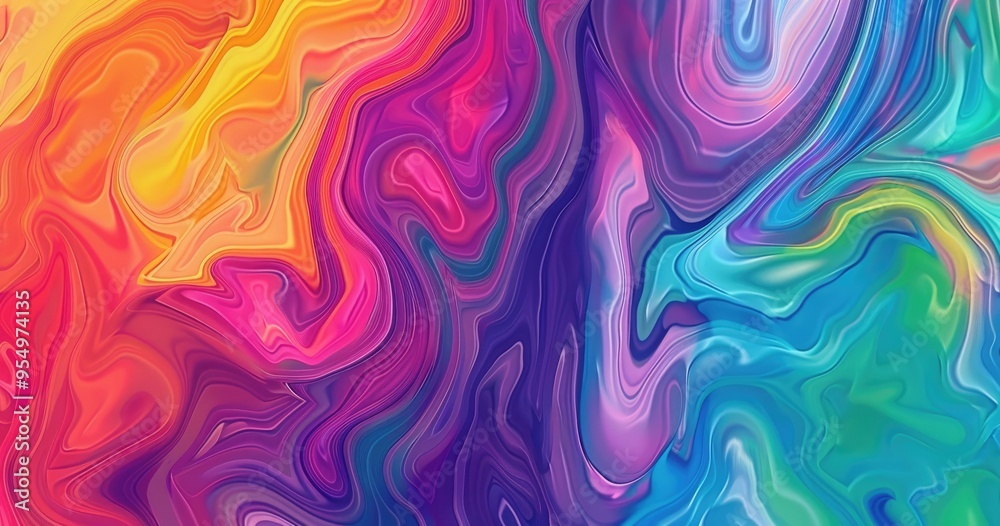 Fototapeta premium A vibrant abstract swirl of colors, blending together in a fluid, dynamic pattern.