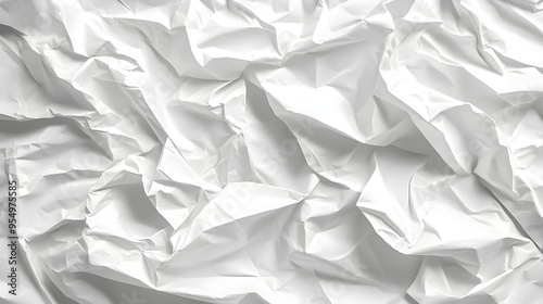 Crumpled White Paper Texture Background