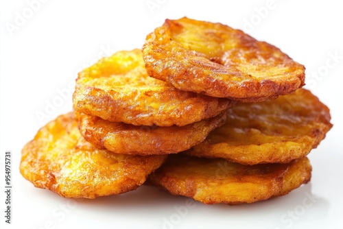 A Stack of Crispy Golden Fried Plantain Slices