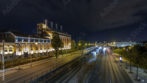 19th century power plant turned into Electricity Museum timelapse hyperlapse in Lisbon, Portugal.