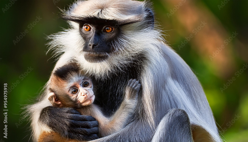Fototapeta premium Charming Baby Langur Monkey