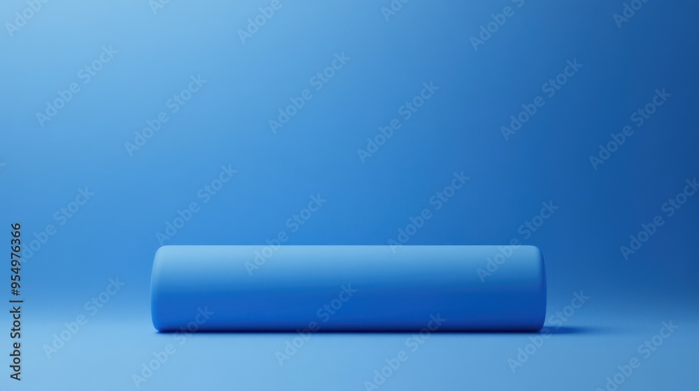 Blue Cylinder on a Blue Background Blue Cylinder on a Blue Background