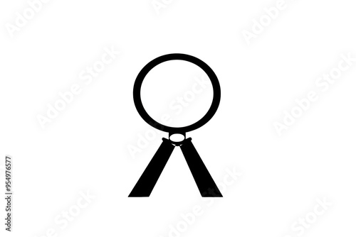 A minimalist illustration of a magnifying glass with a simple design, ideal for highlighting details and enhancing focus.