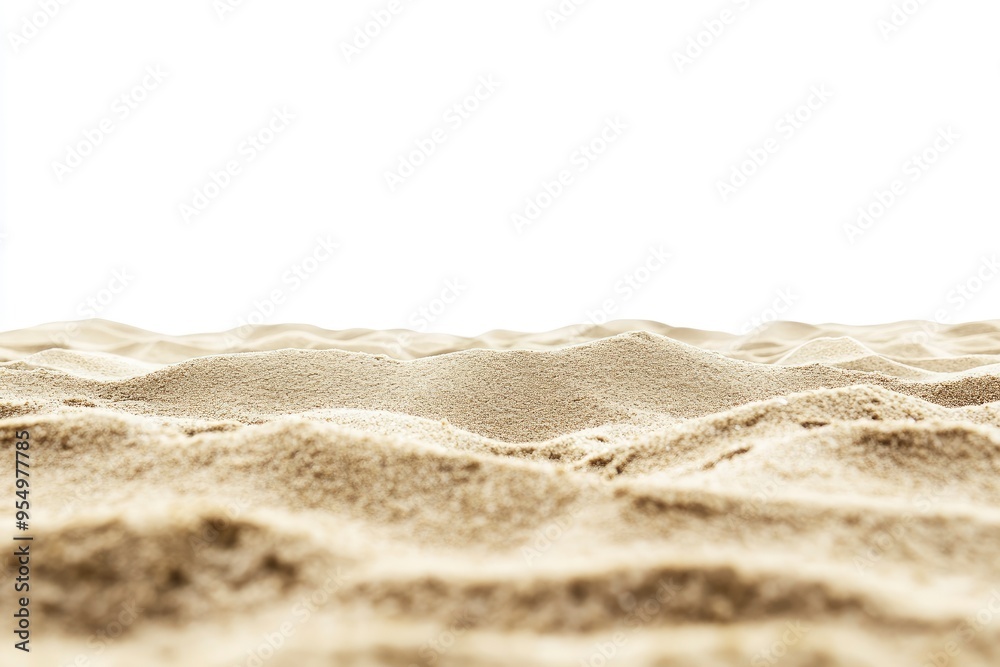 beach sand from front view, on white isolated background , ai beach sand from front view, on white isolated background , ai