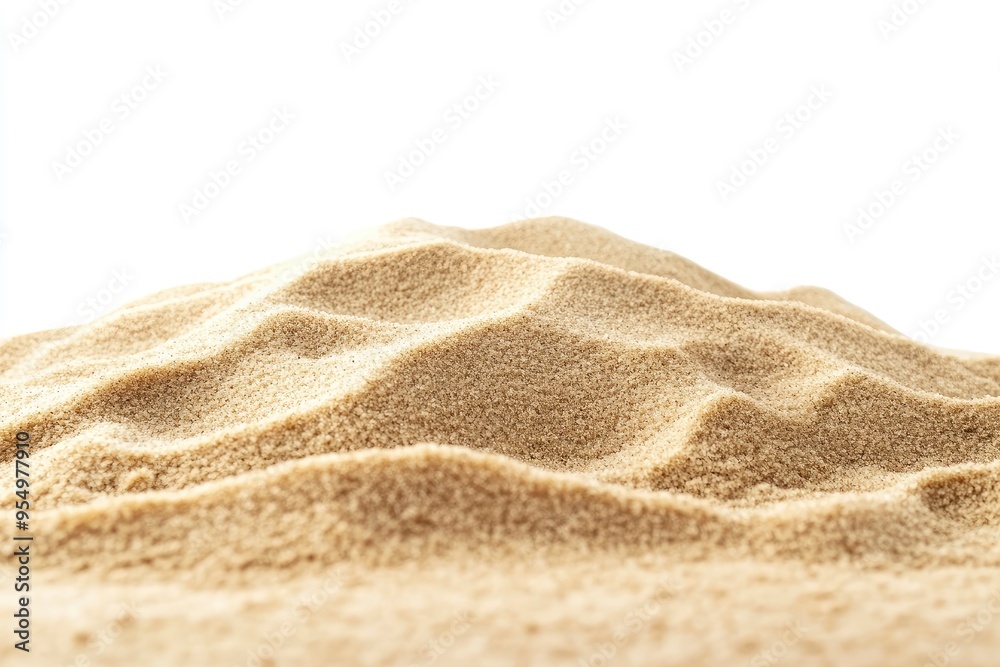 beach sand from front view, on white isolated background , ai beach sand from front view, on white isolated background , ai