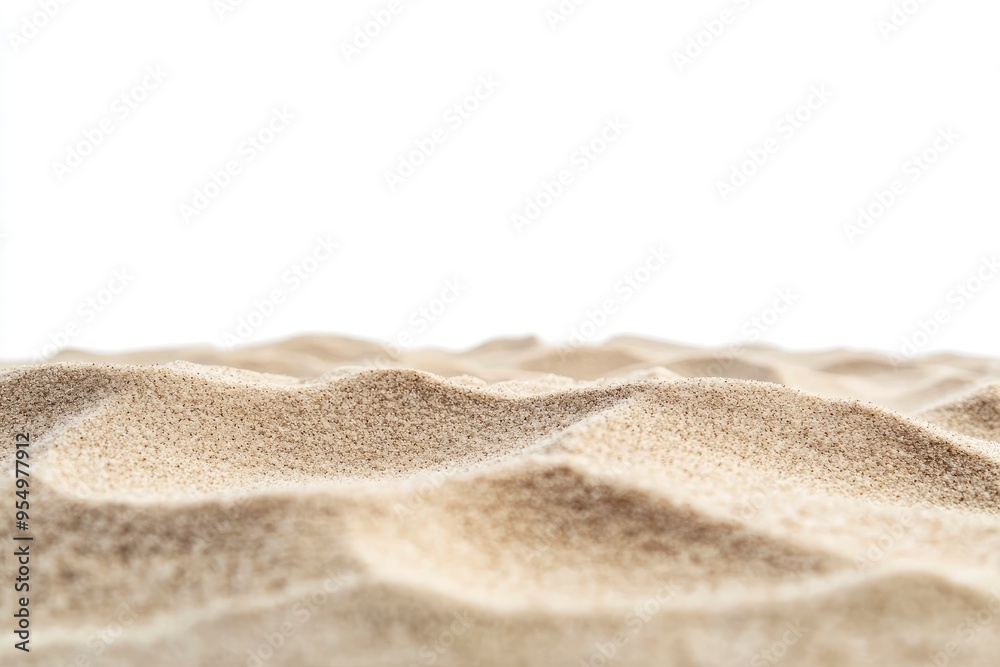 beach sand from front view, on white isolated background , ai beach sand from front view, on white isolated background , ai