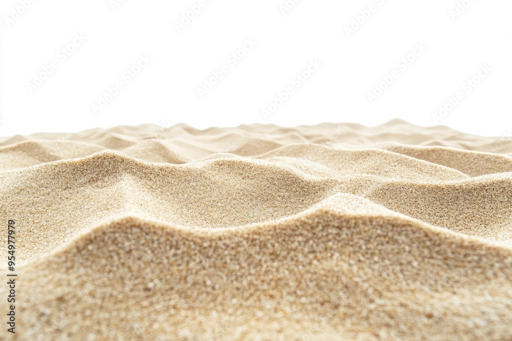 beach sand from front view, on white isolated background , ai beach sand from front view, on white isolated background , ai