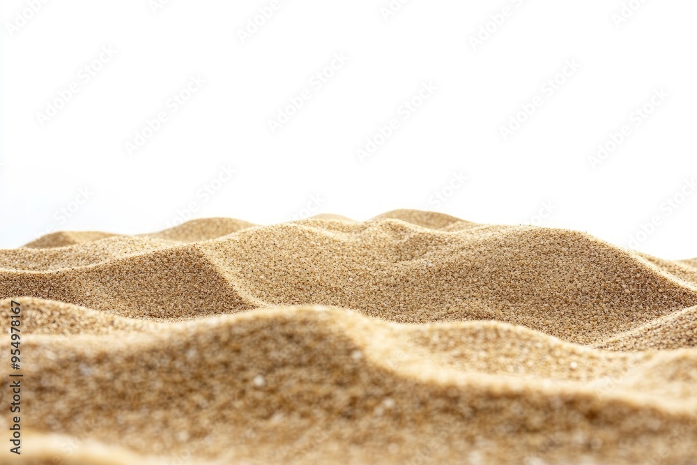 beach sand from front view, on white isolated background , ai beach sand from front view, on white isolated background , ai
