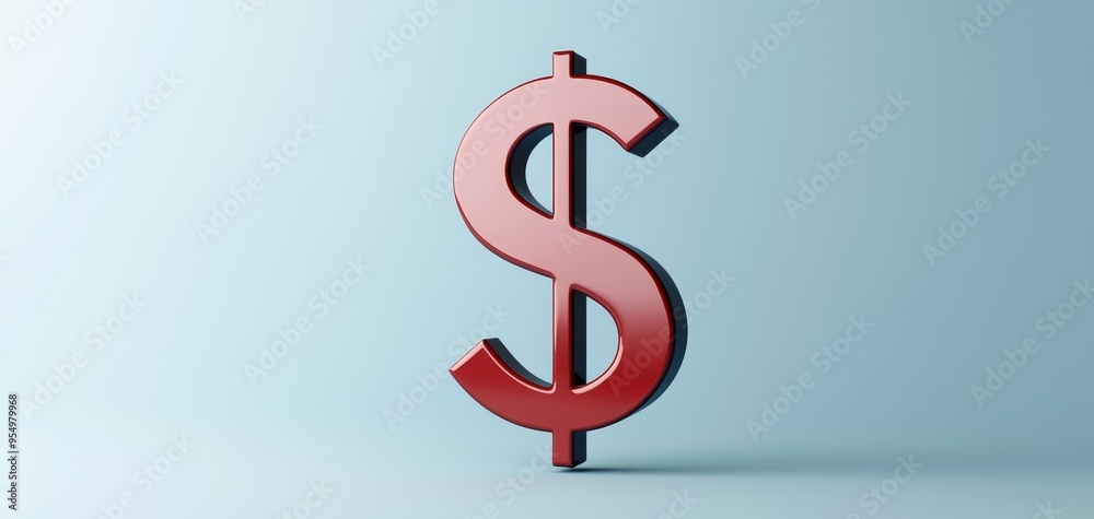 Illustration of a shrinking dollar sign with a downward arrow, representing declining interest rates, 3D illustration Illustration of a shrinking dollar sign with a downward arrow, representing declining interest rates, 3D illustration