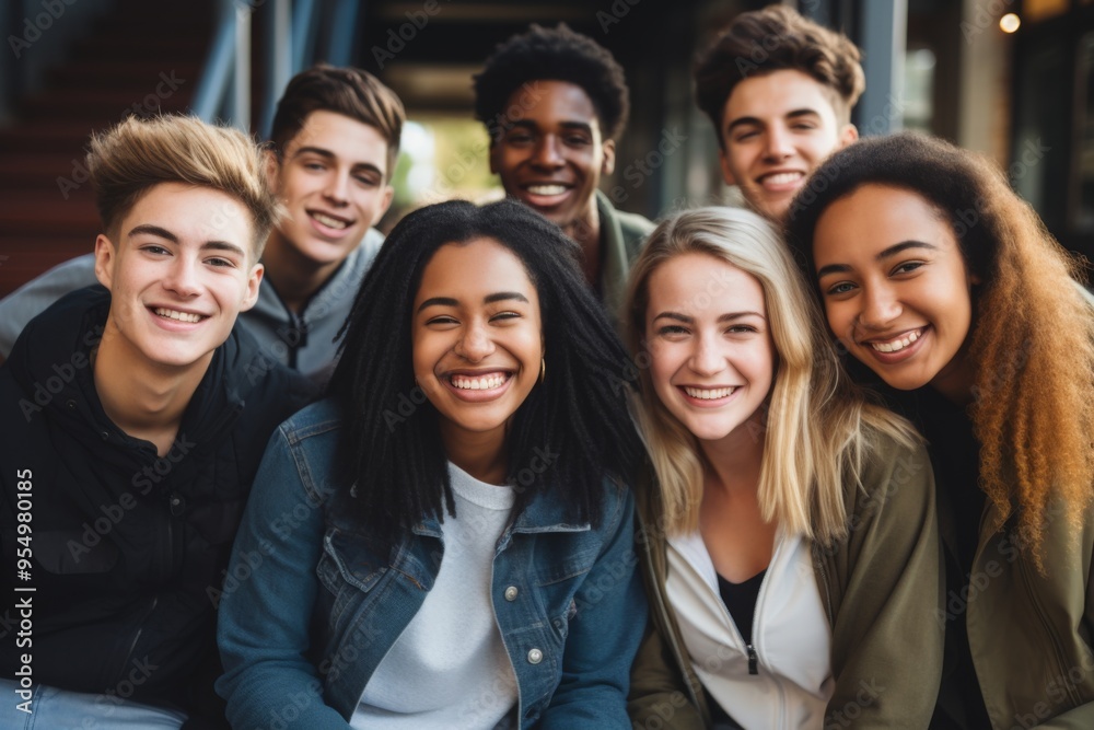 Portrait of a smiling diverse group of students Portrait of a smiling diverse group of students