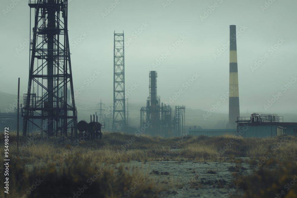 Industrial Fog: An Eerie View of a Factory Industrial Fog: An Eerie View of a Factory