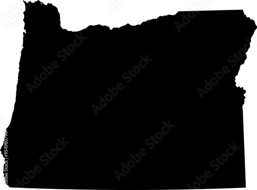 State of Oregon Silhouette Outline Graphic Design with Transparent Background	