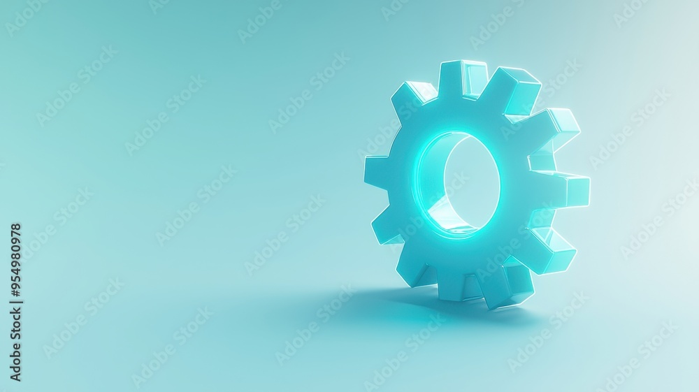 A futuristic blue gear on a soft gradient background, symbolizing technology, engineering, and innovation. A futuristic blue gear on a soft gradient background, symbolizing technology, engineering, and innovation.
