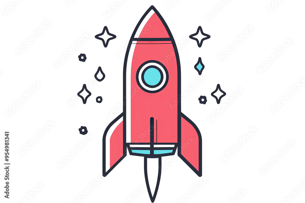 A vibrant, cartoon-style rocket ship soaring through space, symbolizing innovation, adventure, and exploration beyond the stars. A vibrant, cartoon-style rocket ship soaring through space, symbolizing innovation, adventure, and exploration beyond the stars.