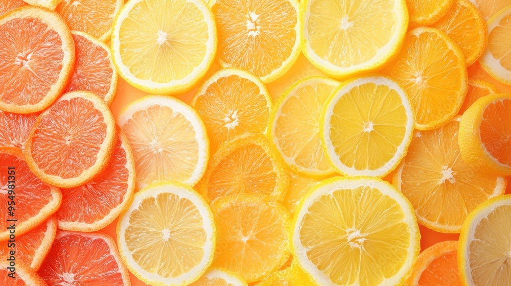 A gradient of citrus colors, from bright lemon yellow to deep tangerine A gradient of citrus colors, from bright lemon yellow to deep tangerine